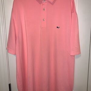 Vineyard Vines Men’s Pink Polo with Whale Logo